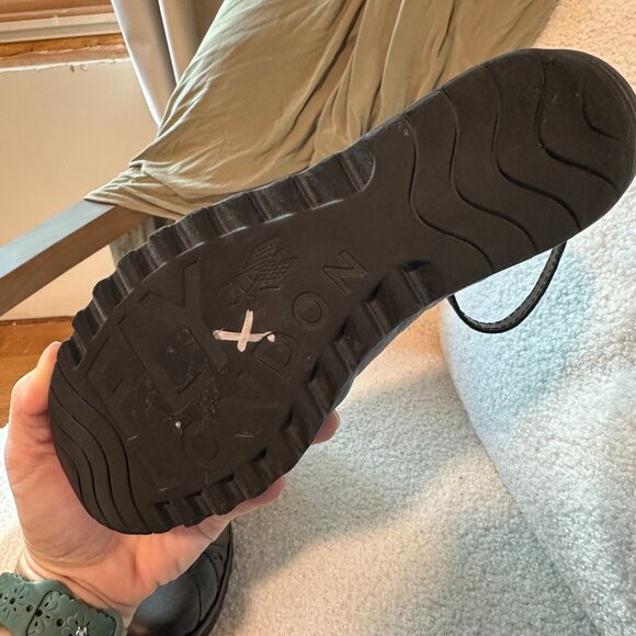 FLY LONDON Yase Ankle Strap Wedge | 38 US 7.5-8 | Graphite Pewter silver gray - Picture 7 of 9